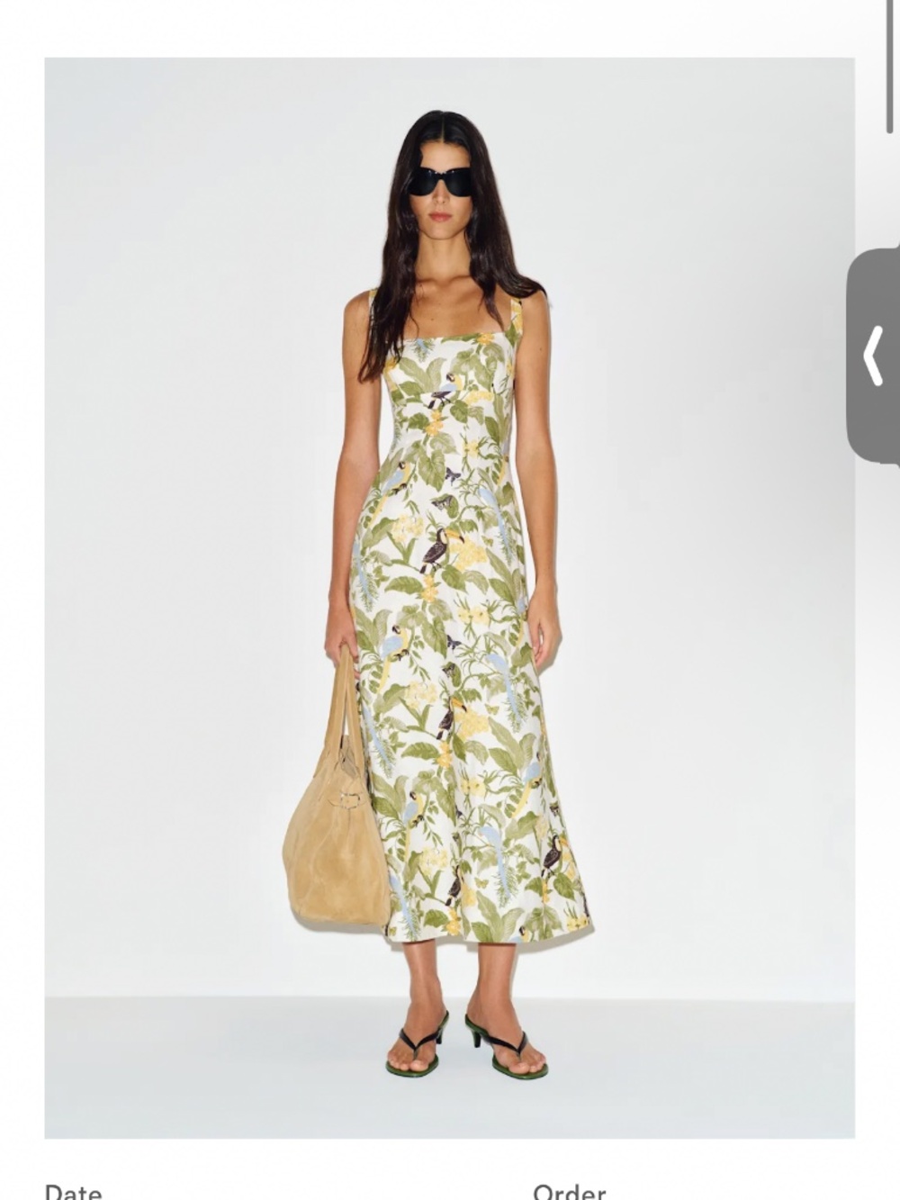 Reformation Sabine Linen Dress Ivory - Size 2